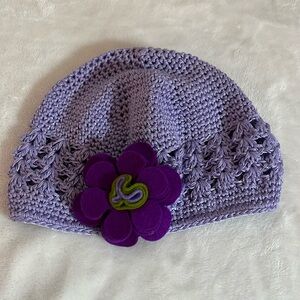 Baby Hand Crochet and Felt Flower Hat